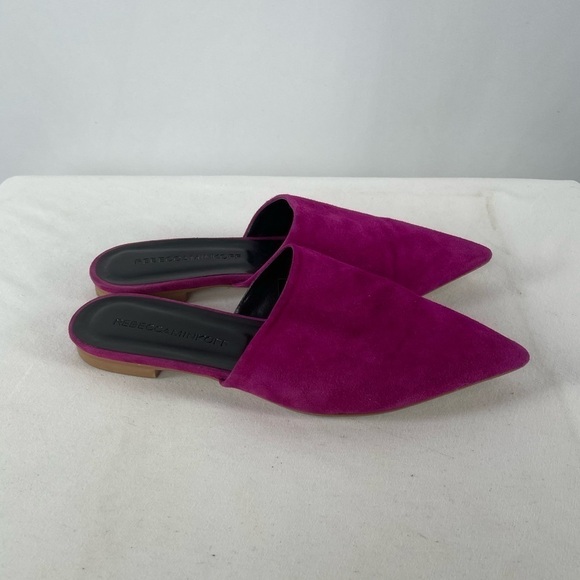 Rebecca Minkoff Sara Suede Pointed Toe Mules in Fuchsia Size 7 or 38 - Picture 7 of 9